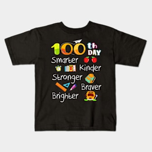 Happy 100Th Day Of School 100 Days Smarter Kids T-Shirt